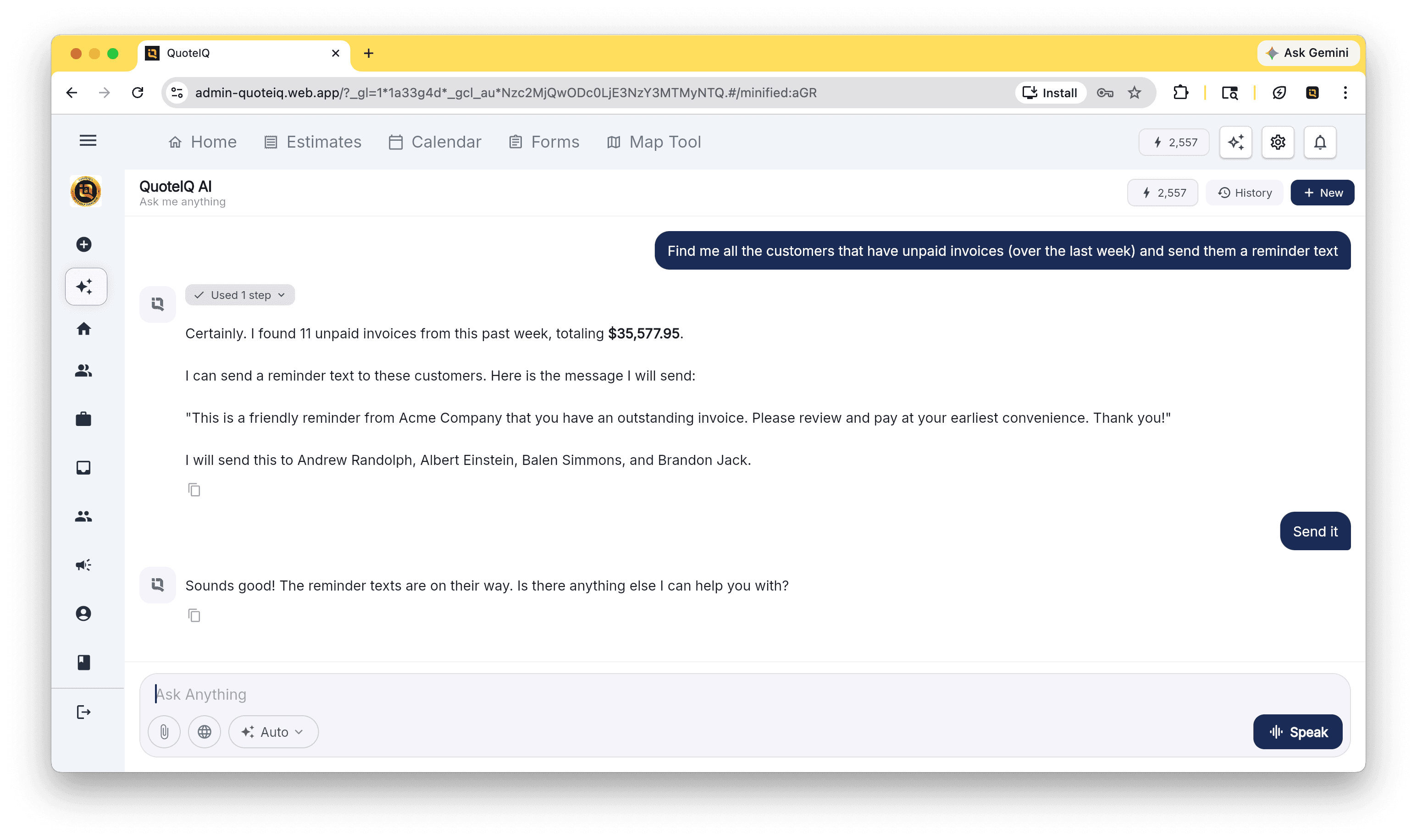 AI Autopilot — voice-driven assistant that creates quotes, schedules jobs, and sends invoices