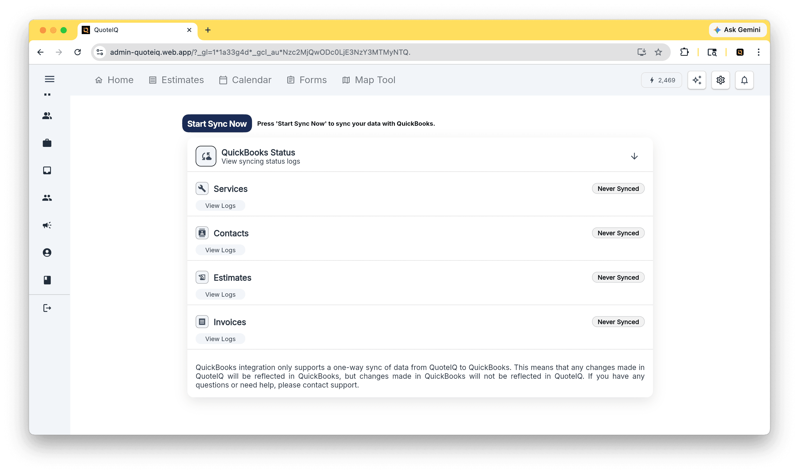 QuickBooks Integration — sync with QuickBooks Online