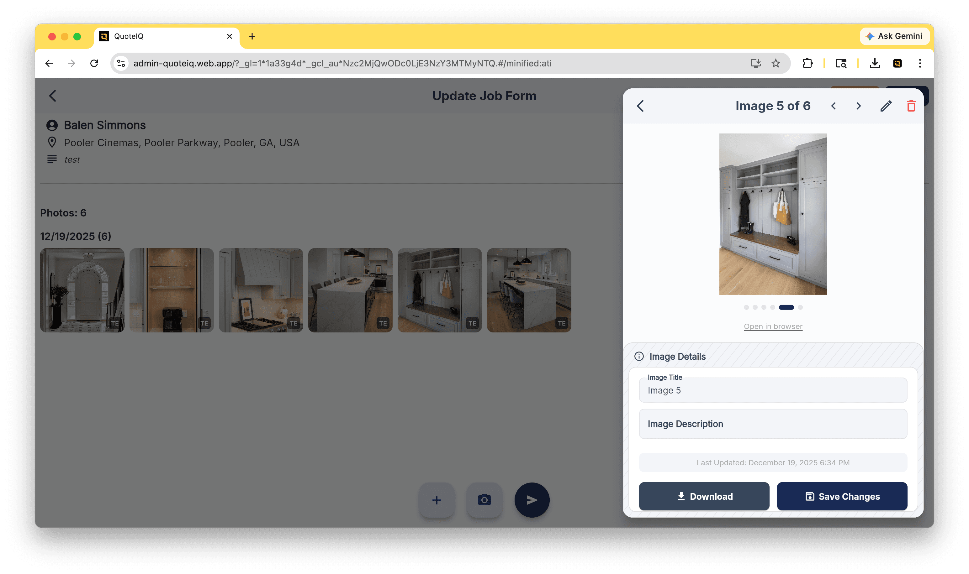 QuoteIQ Cam — job photo capture and documentation