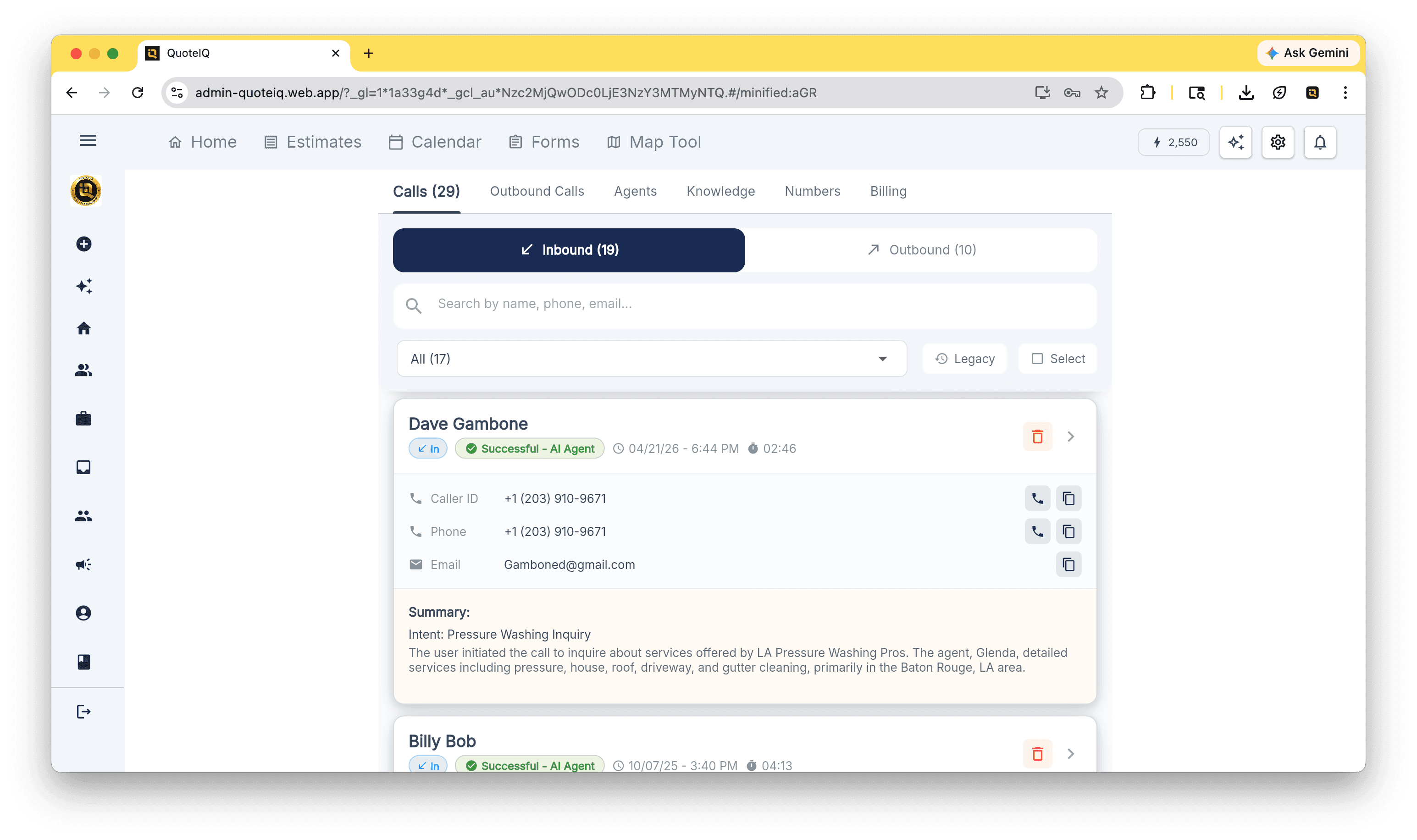 Virtual Call Team — AI answering service that books appointments and syncs to QuoteIQ